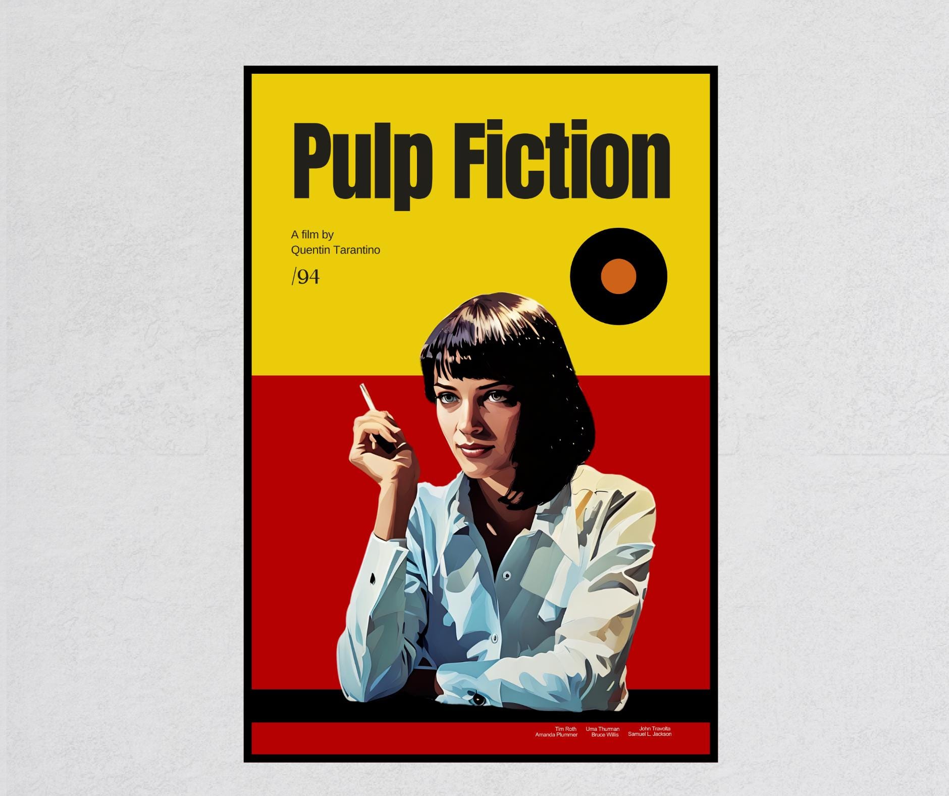 Pulp Fiction Movie Poster: Retro Mid-century Modern Art
