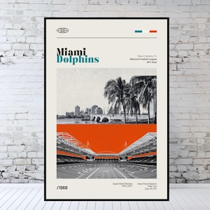 Miami Dolphins, Hard Rock Stadium, Stadium Art Print - Hand Made