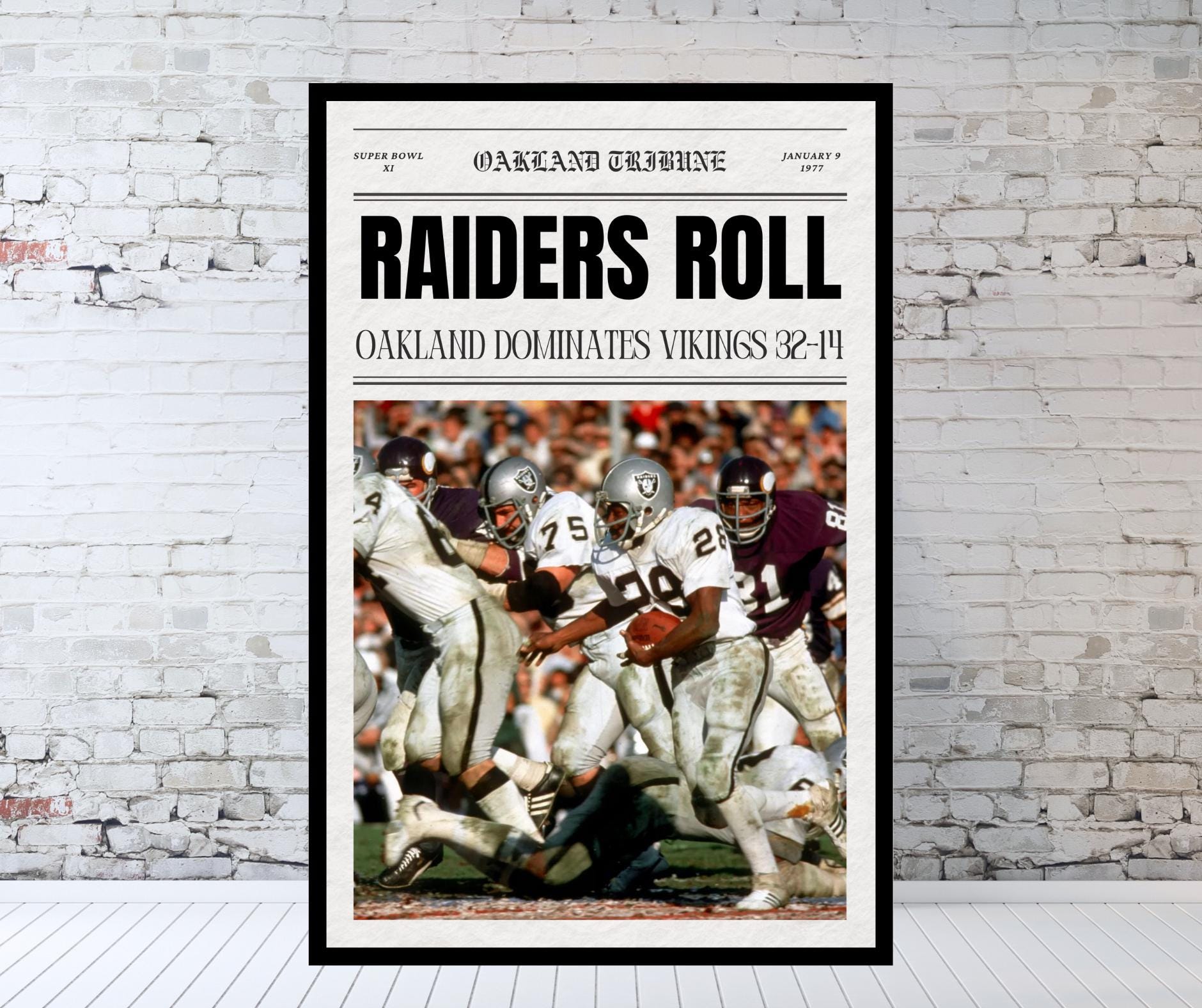 1977 Oakland Raiders Super Bowl XI - Raiders Roll - Etsy