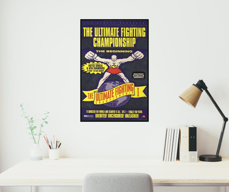 UFC 1 Fight Poster, Vintage UFC, Gracie vs Shamrock image 2