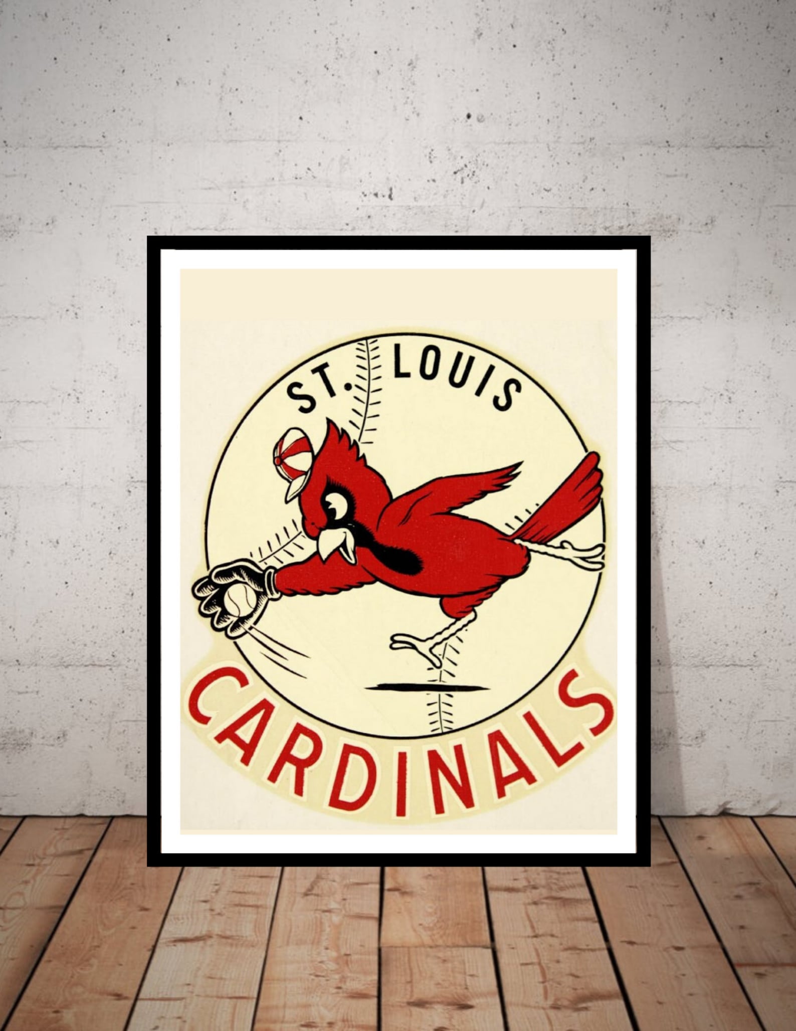 Vintage St Louis Cardinals Poster Print, Baseball Poster, Original Art ...