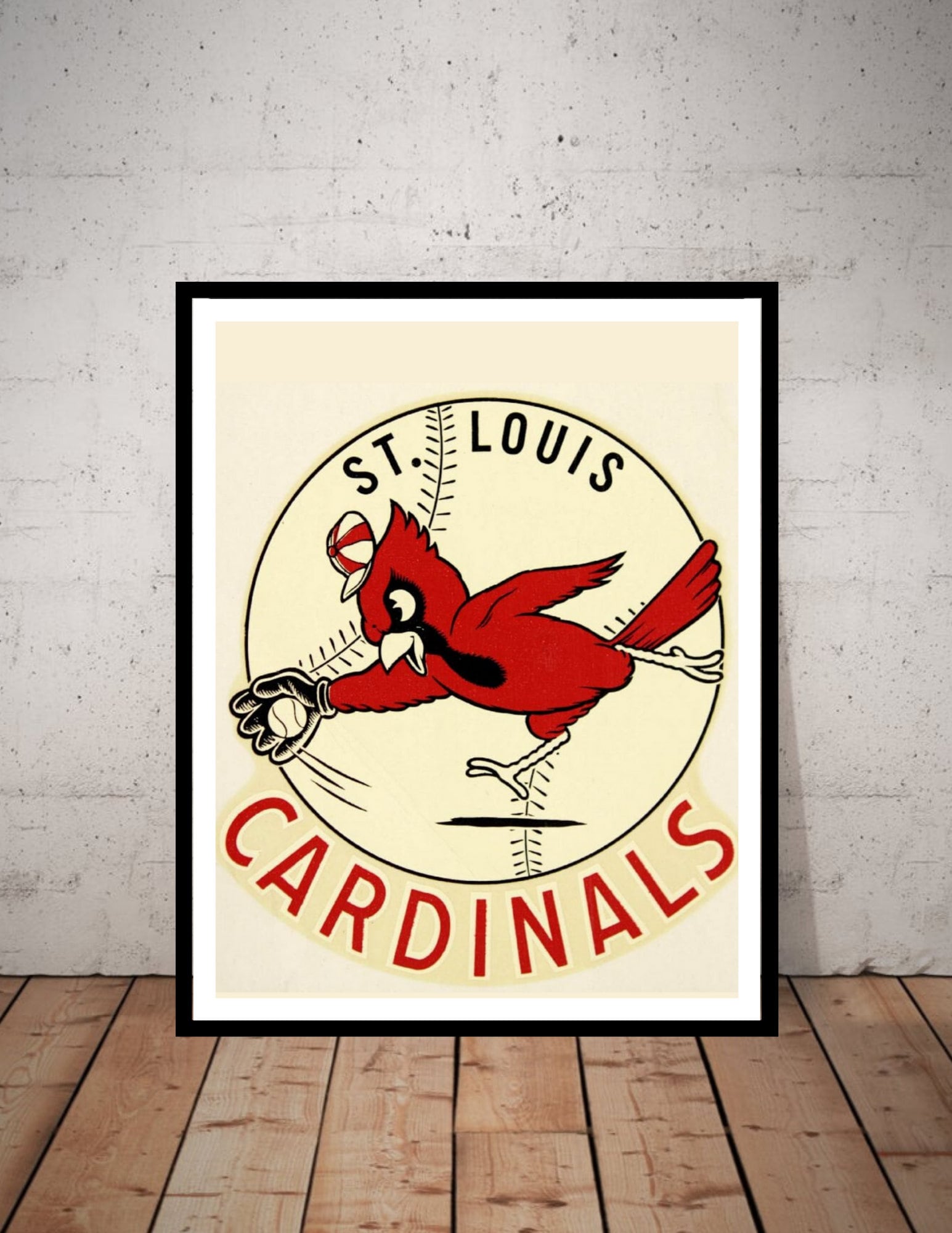 Vintage St Louis Cardinals Poster Print, Baseball Poster, Original