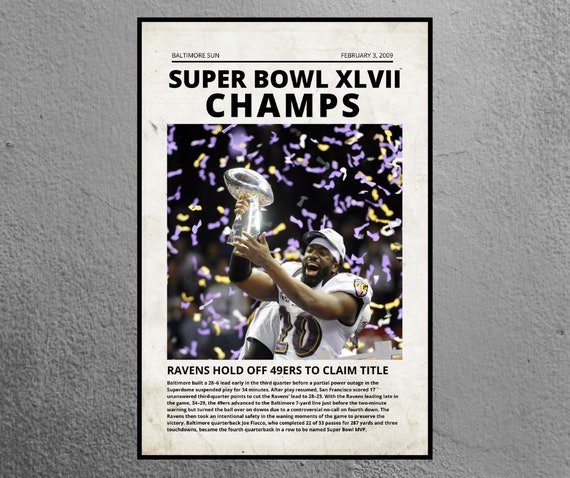 Baltimore Ravens Newspaper Super Bowl Champions Super Bowl 