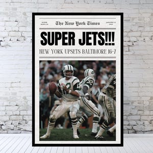Jets Super Bowl III Newspaper Print: Joe Namath, 1969 NY Times