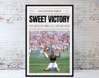 1999 World Cup Newspaper Print: Mia Hamm, USA Soccer (12x18 inches)