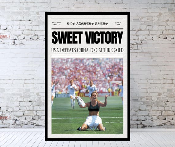 1999 World Cup Newspaper Print: Mia Hamm, USA Soccer (12x18 Inches