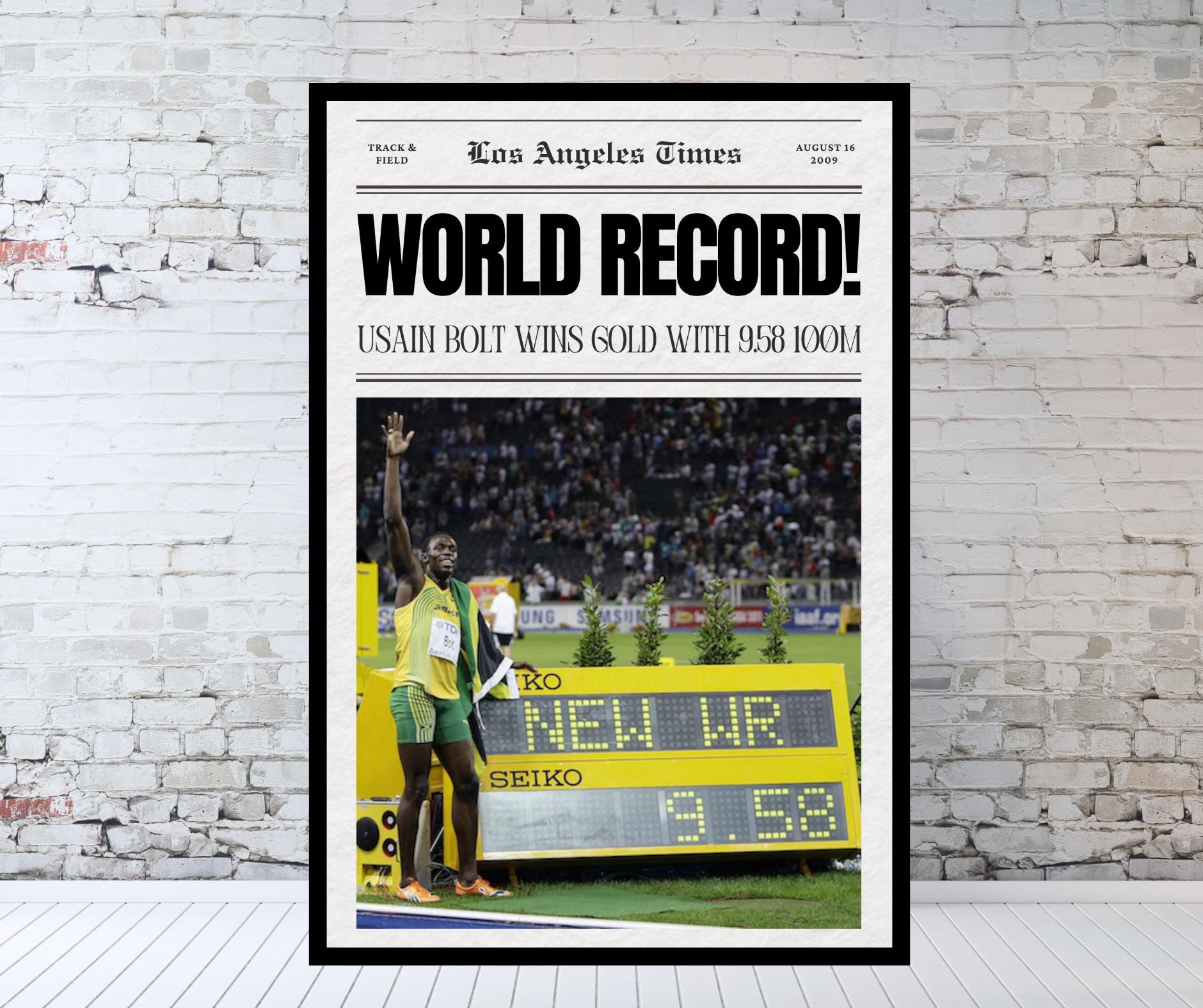 Usain Bolt 100m World Record! 2009 World Championships - Etsy