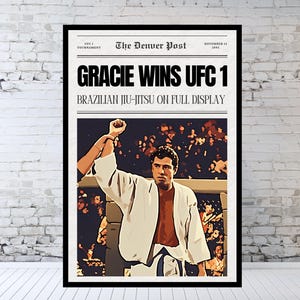 Royce Gracie Newspaper, UFC, Vintage UFC, Royce Gracie, Gracie Jiu-Jitsu, Vintage MMA, 1993