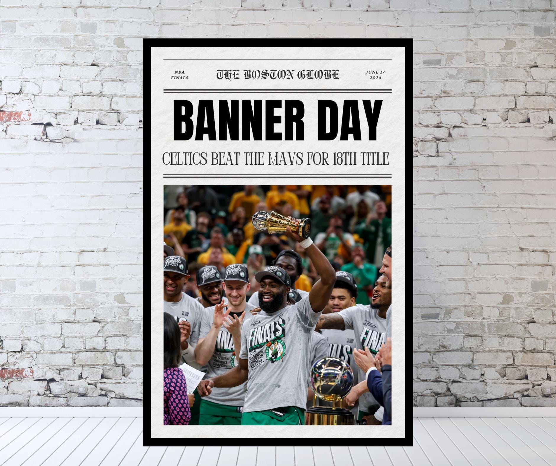 Boston Celtics Newspaper, 2024 NBA Finals Champions, Celtics Win