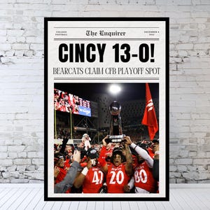 Cincinnati Bearcats Newspaper, AAC Champions, Cincinnati Football, CINCY 13-0!