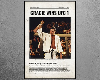 Royce Gracie Newspaper, UFC, Vintage UFC, Royce Gracie, Gracie Jiu-Jitsu, Vintage MMA, 1993