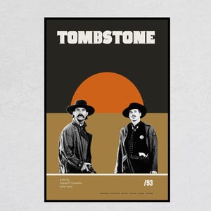 Tombstone Movie Poster: Retro Mid-Century Modern Art Print (12x18)