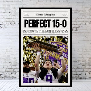 LSU Tigers - 2020 National Champions, LSU Football, Joe Burrow, LSU Newspaper
