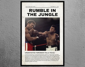 Muhammad Ali  George Foreman framed Canvas " Rumble in the Jungle " tribute 