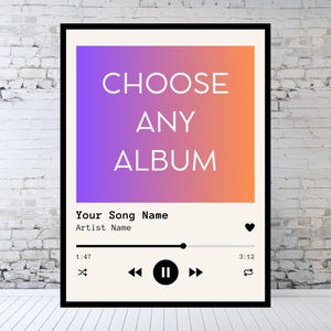 Personalized Album Cover Art Print: Custom Song (11x14 inches)
