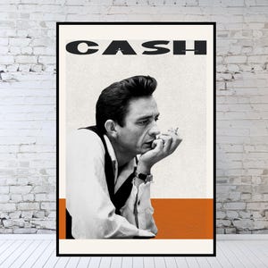 Johnny Cash, Inspired Art Print, Vintage Music, Memphis, CASH
