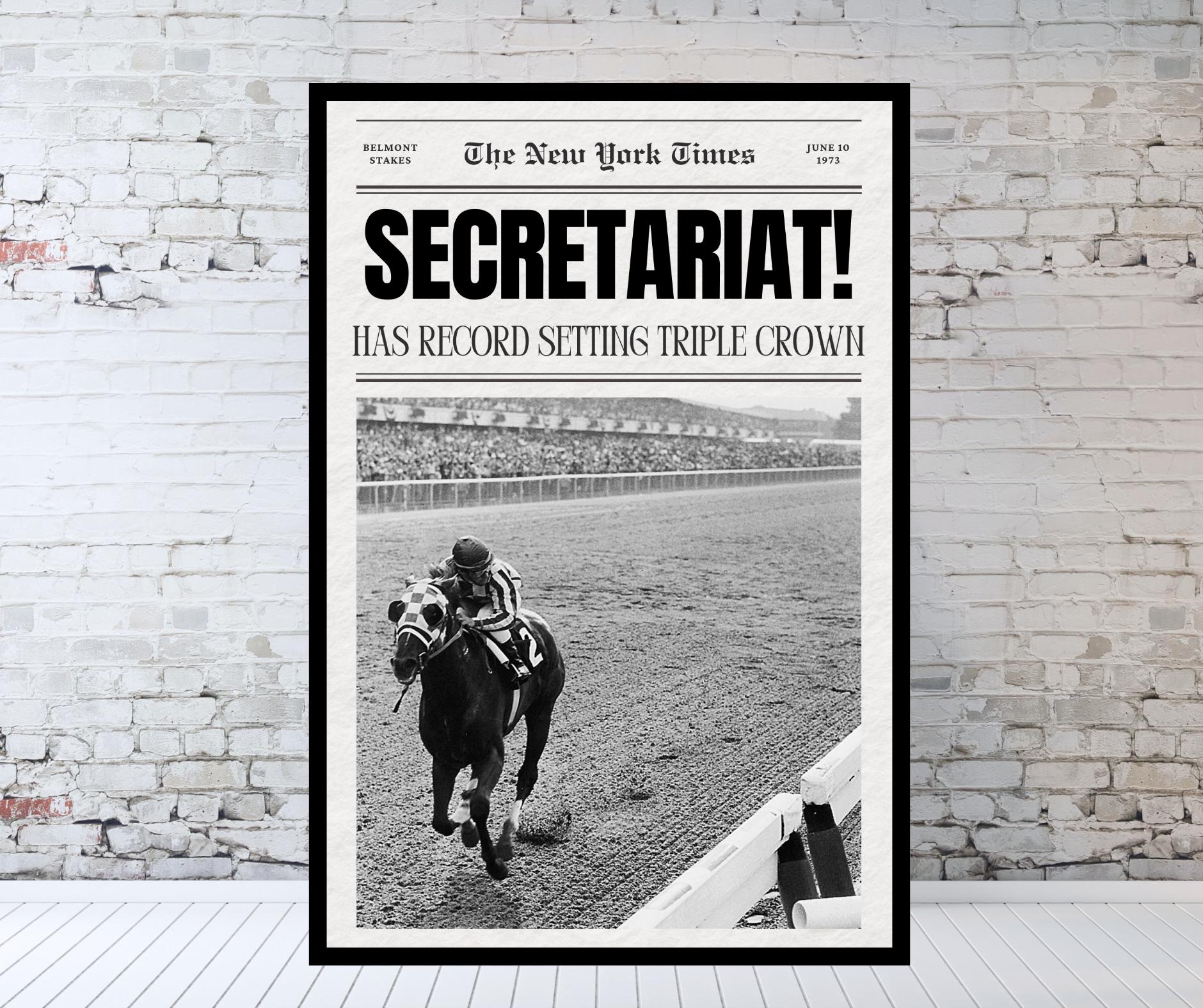 Secretariat Newspaper, Horse Racing, Triple Crown, Vintage