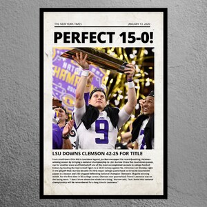 LSU Tigers - 2020 National Champions, LSU Football, Joe Burrow, LSU Newspaper