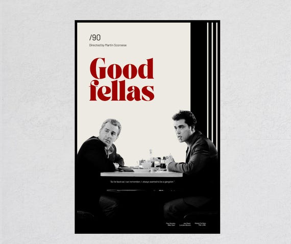 Goodfellas Movie Poster: Retro Mid Century Modern Art Print (12x18