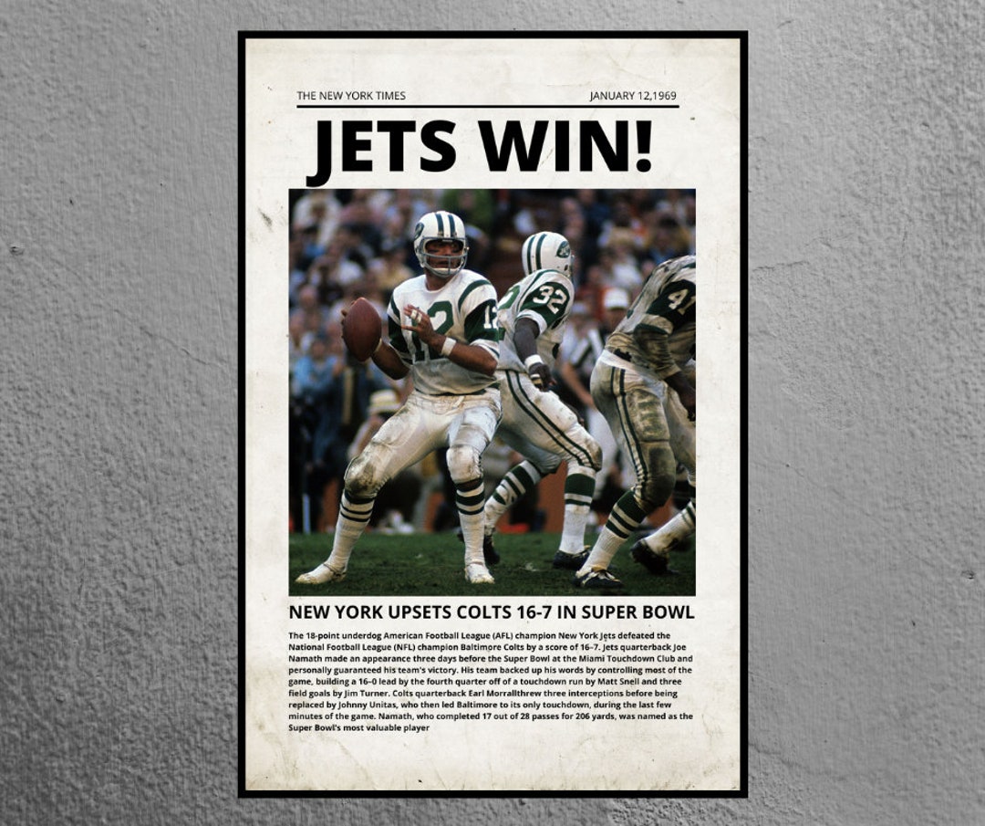 New York Jets Newspaper Jets Super Bowl Joe Namath New York 