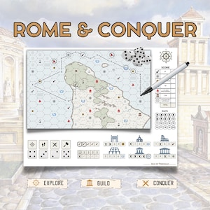 Rome & Conquer - Gioco Lancia e Scrivi, Stampa e Gioca, Gioco stampabile, FINANZIATO su KickStarter!