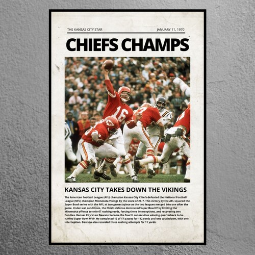 Kansas City Chiefs Newspaper Chiefs Super Bowl Patrick Etsy
