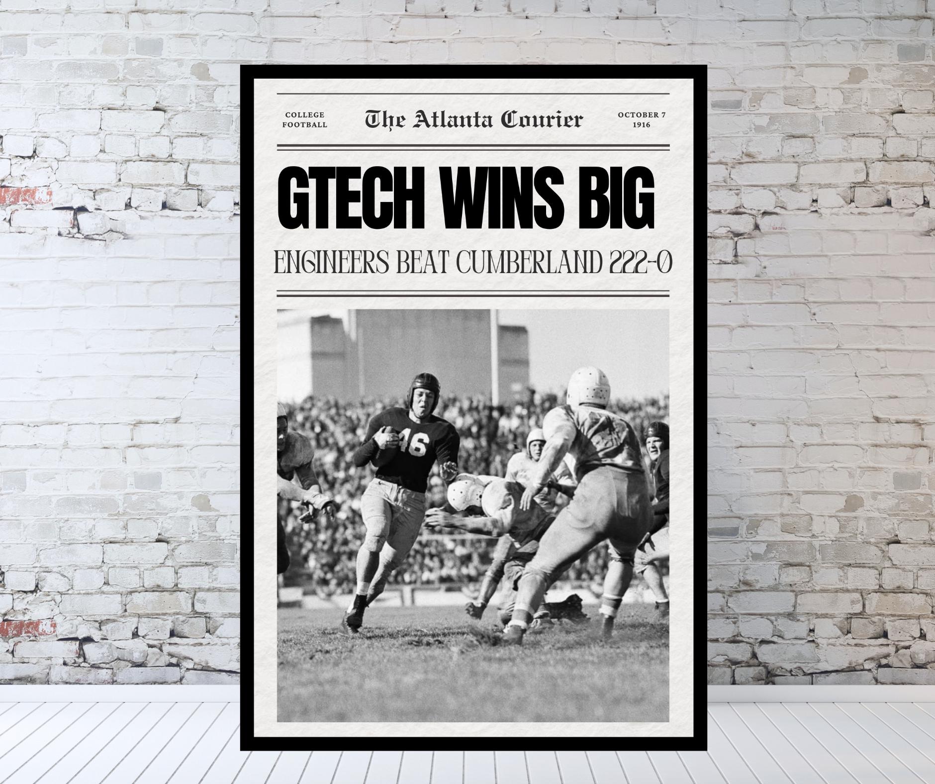 Georgia Tech Newspaper, Vintage Newspaper, Vintage Sports
