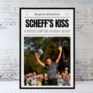 Scottie Scheffler 2022 Masters Champion Newspaper Print