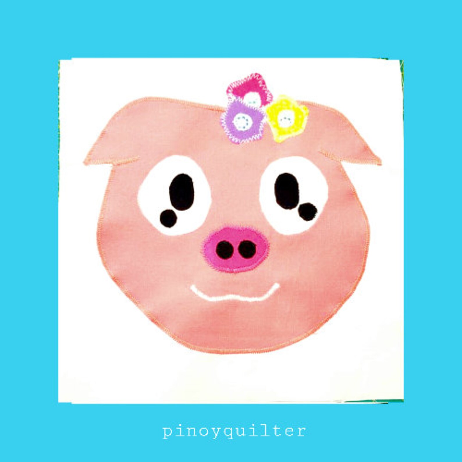 Applique design applique cute pig pattern template kids  etsy Applique design applique cute pig pattern template kids  etsy
