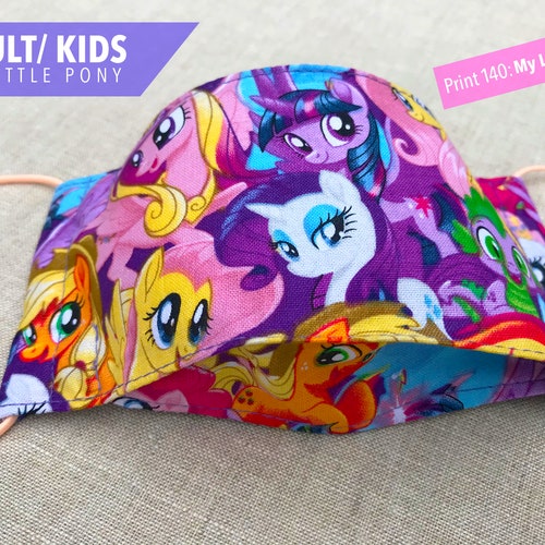 Purple My Little Pony Girls/ Adult Face Mask FAST SHIPPING Etsy