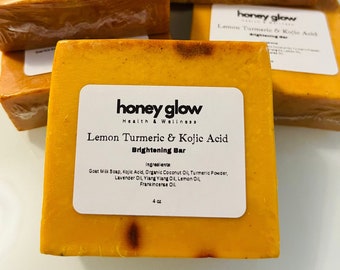 Kojic Turmeric Soap Bar, Kojic Soap, Turmeric Face and Body Soap, Kojic Face and Body Soap, 4 oz bar, huidverhelderend