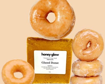 Turmeric and Kojic Acid Soap Bar, Glazed Donut Scent, Turmeric Face and Body Soap, Kojic Face and Body Soap, 5 oz bar, skin brightening