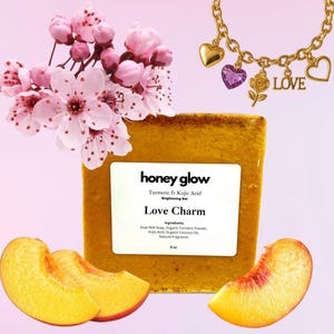 Turmeric and Kojic Acid Soap Bar, Love Charm, Kojic Soap, Turmeric Face and Body Soap, Kojic Face and Body Soap, 5 oz bar, skin brightening