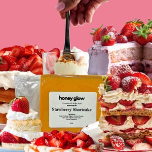 Strawberry Shortcake Kojic Turmeric Soap Bar, Kojic Soap, Turmeric Face and Body Soap, Kojic Face and Body Soap, 5 oz bar, skin brightening