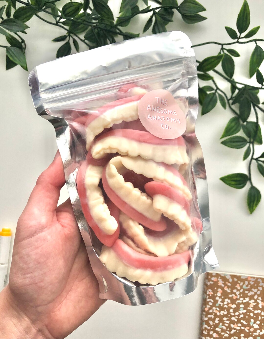 Pick and Mix Sweets Gummy Denture Pouch 100g, 250g or 500g // Dentist