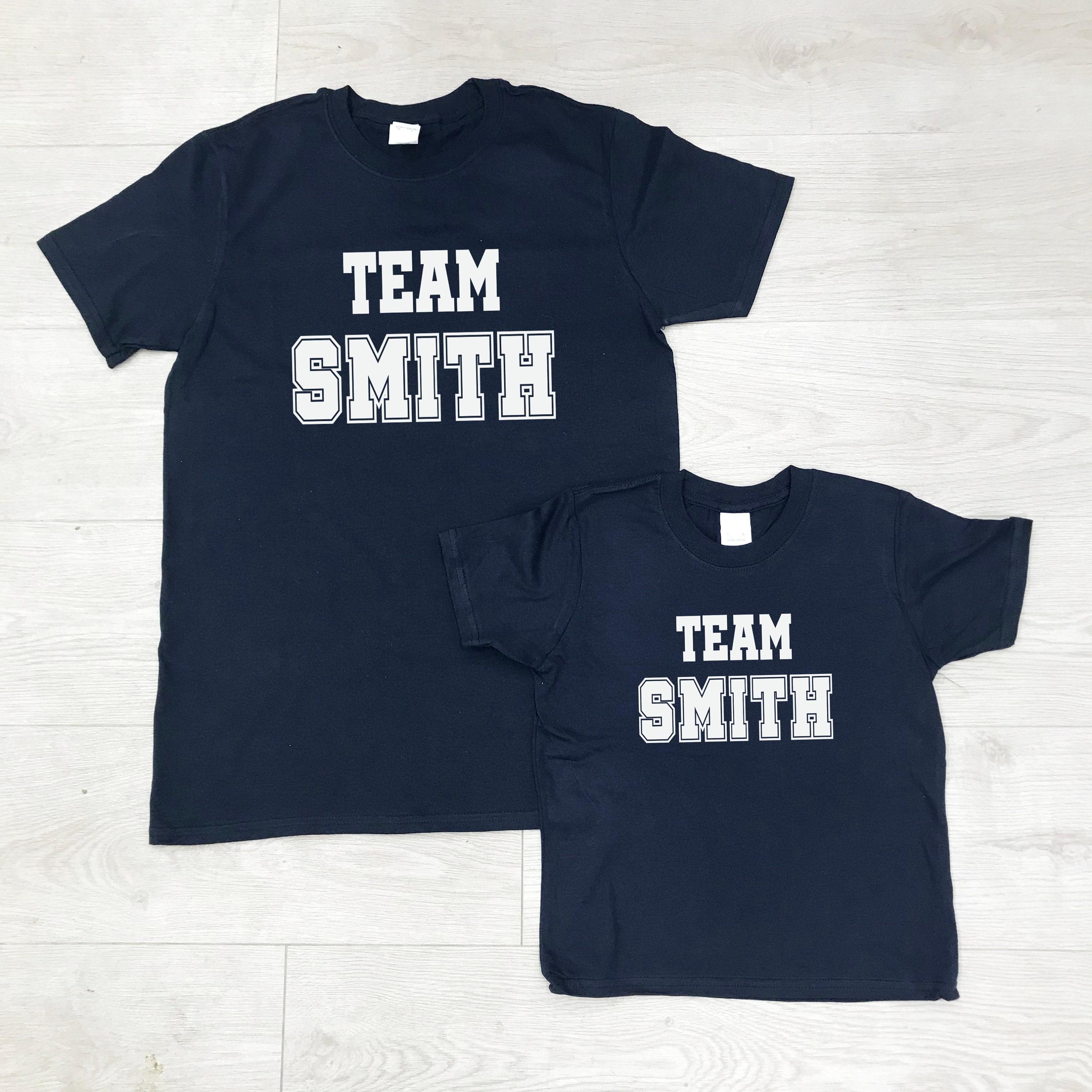 Personalised Team Family T-Shirt Bundle | Etsy