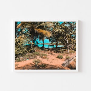 Bench, DIGITAL, Beach, calle loiza, santurce, san juan Puerto Rico, Wall art, print, Caribbean, Decor,