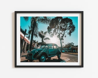 Vintage beetle, DIGITAL, California Coast Wall Art Print, The Big Sur, Pacific Coast Highway 1, 11x14, 16x20