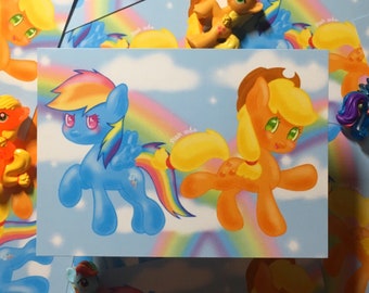 Rainbow Dash and Applejack print- My Little Pony