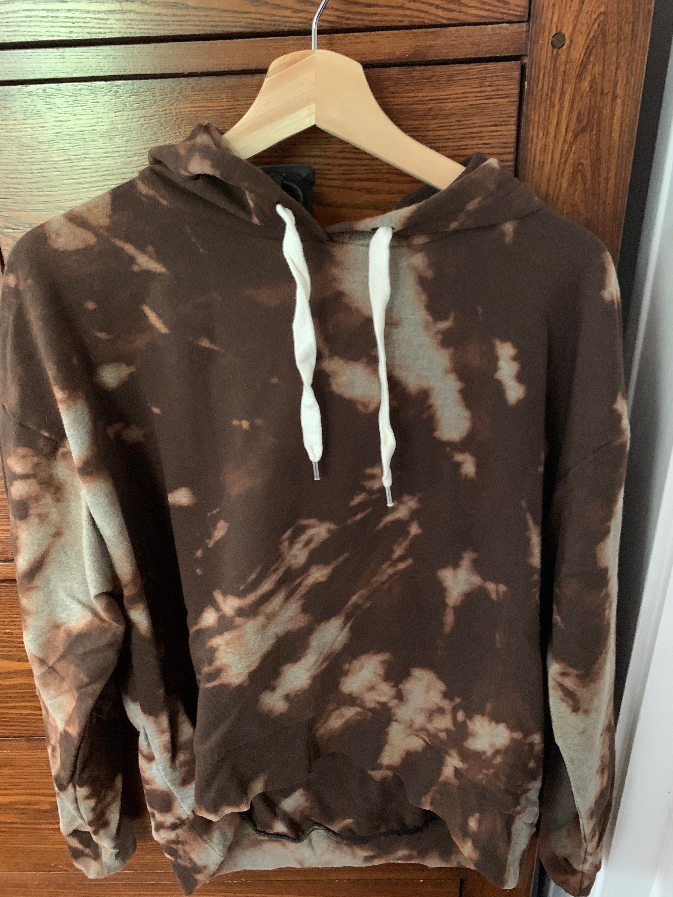 Brown Bleach Dye Hoodie/Pullover Etsy