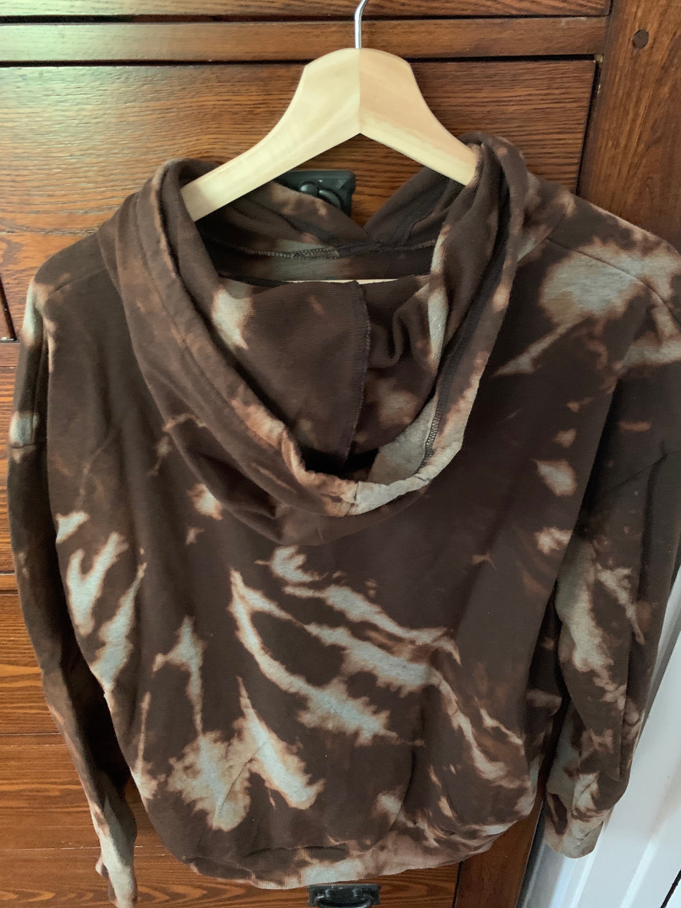 Brown Bleach Dye Hoodie/Pullover | Etsy