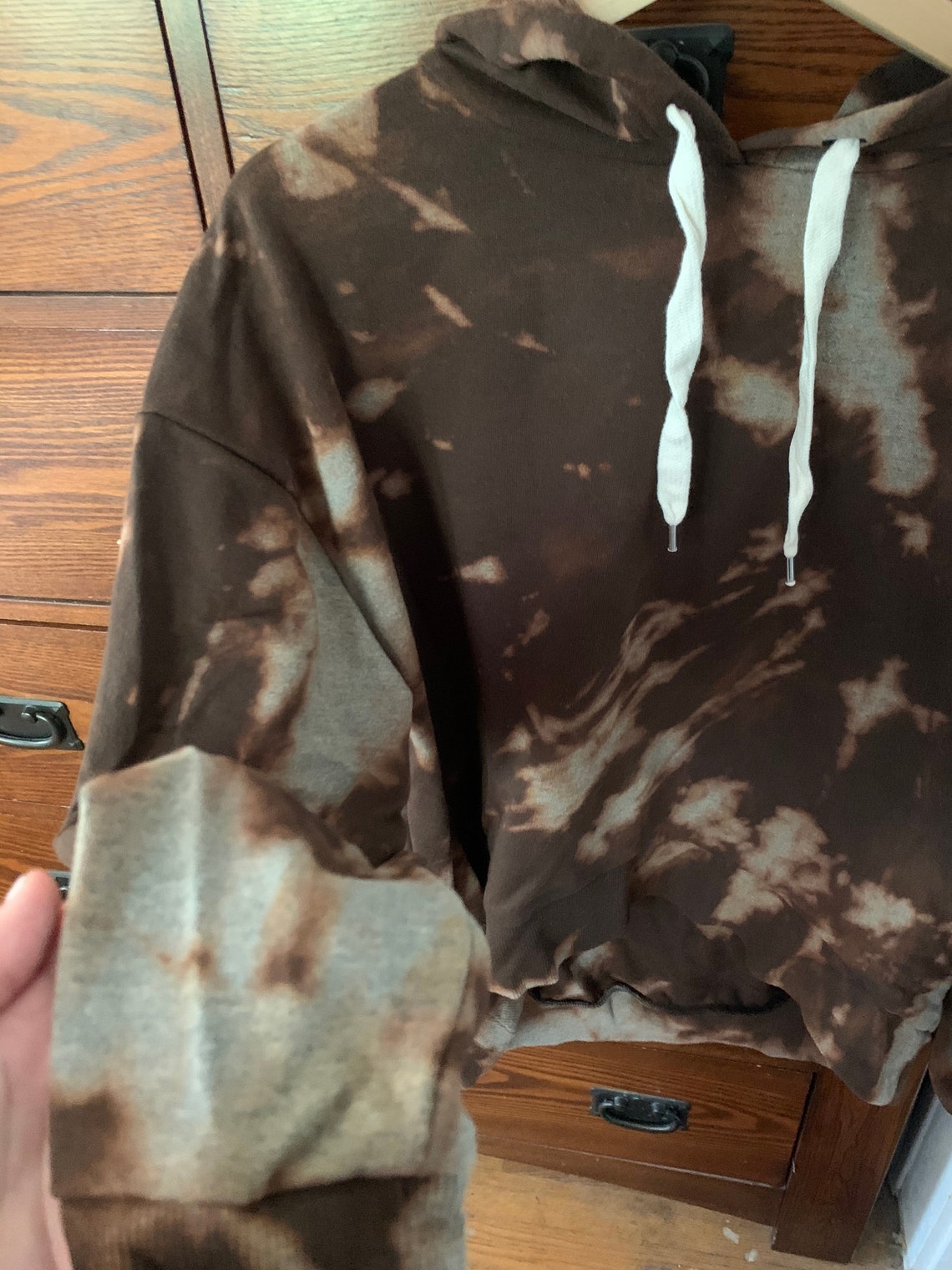 Brown Bleach Dye Hoodie/pullover Etsy UK
