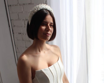 Modern short wedding dress, simple minimalist bridal dress