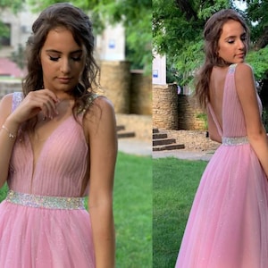 Pink Sparkling Wedding Dress
