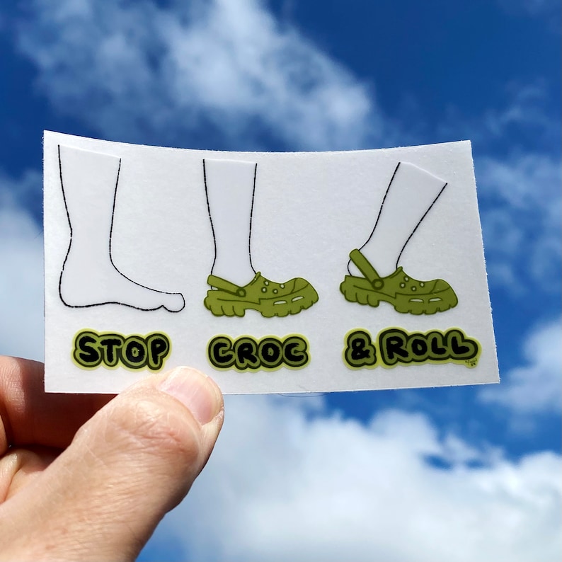 Croc Sticker | I Love Crocs Sticker | Stop Croc and Roll - Etsy