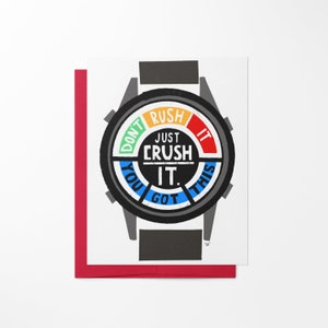Good Luck Card | Running Greeting Card | Smartwatch Card