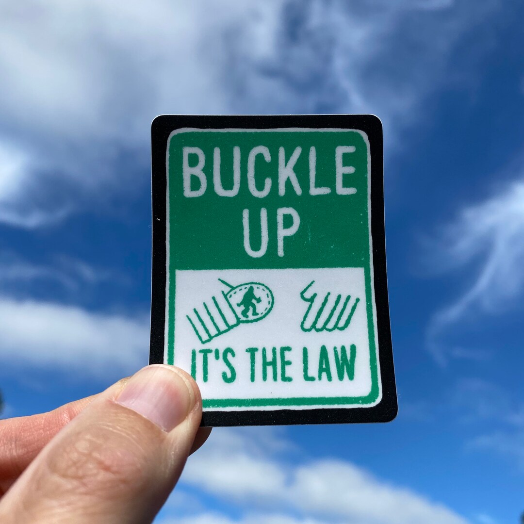 Buckle up Yeti Trail Running Sticker | Weatherproof Vinyl - Etsy