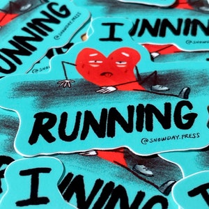 Running Sticker I run sticker I love running stickers for runners marathon sticker image 2