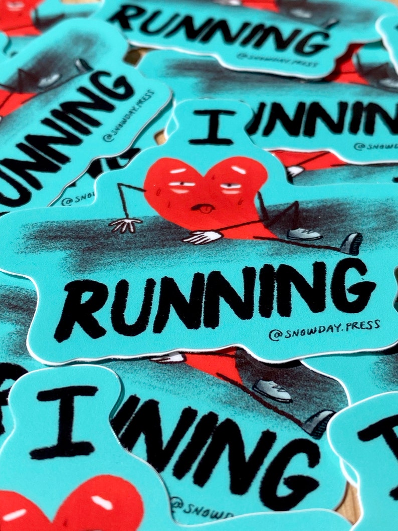 Running Sticker I run sticker I love running stickers for runners marathon sticker image 2