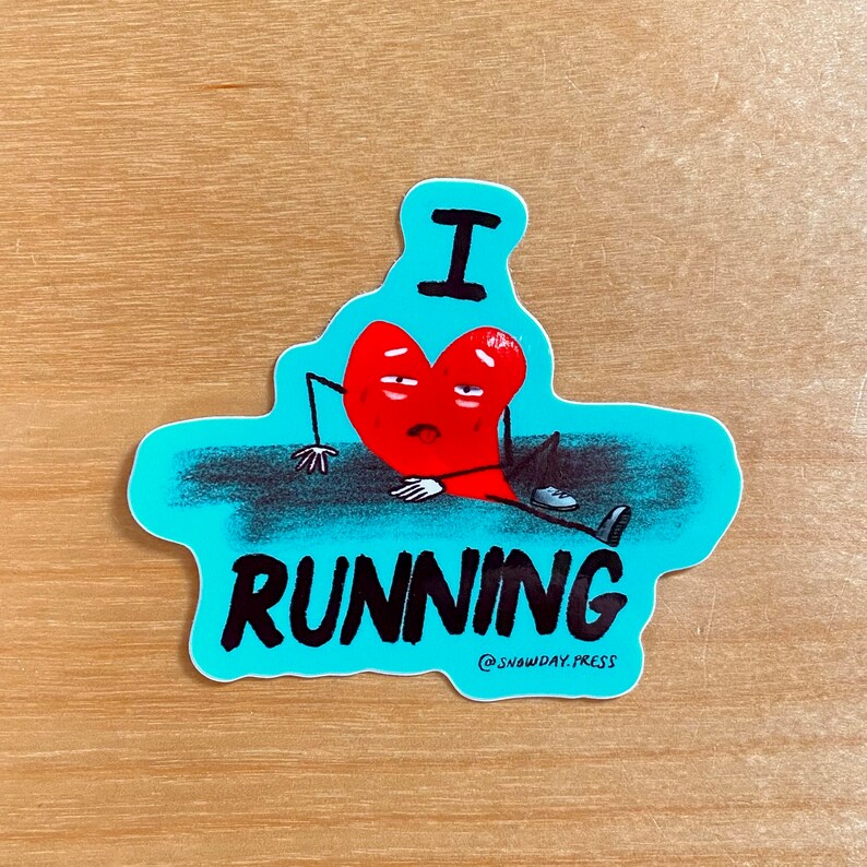 Running Sticker I run sticker I love running stickers for runners marathon sticker image 3